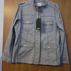 KENSIE JEANS Women's Steel Grey Utility Jacket Size XL